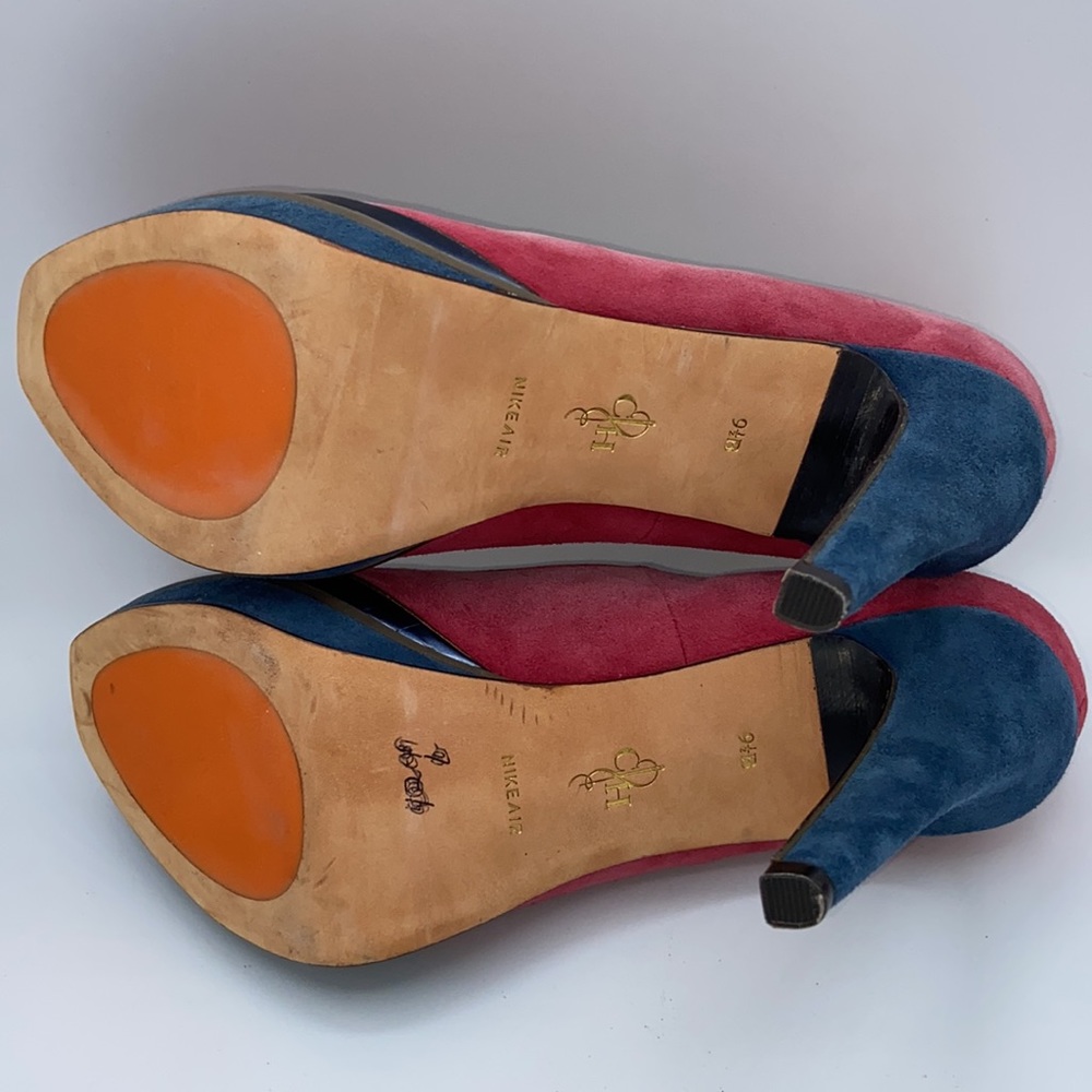 COLE HAAN Suede Platform Pumps Heels 9.5B NIKE AIR - Picture 13 of 15